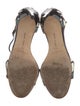 Manolo Blahnik Leather Animal Print T-Strap Sandals
