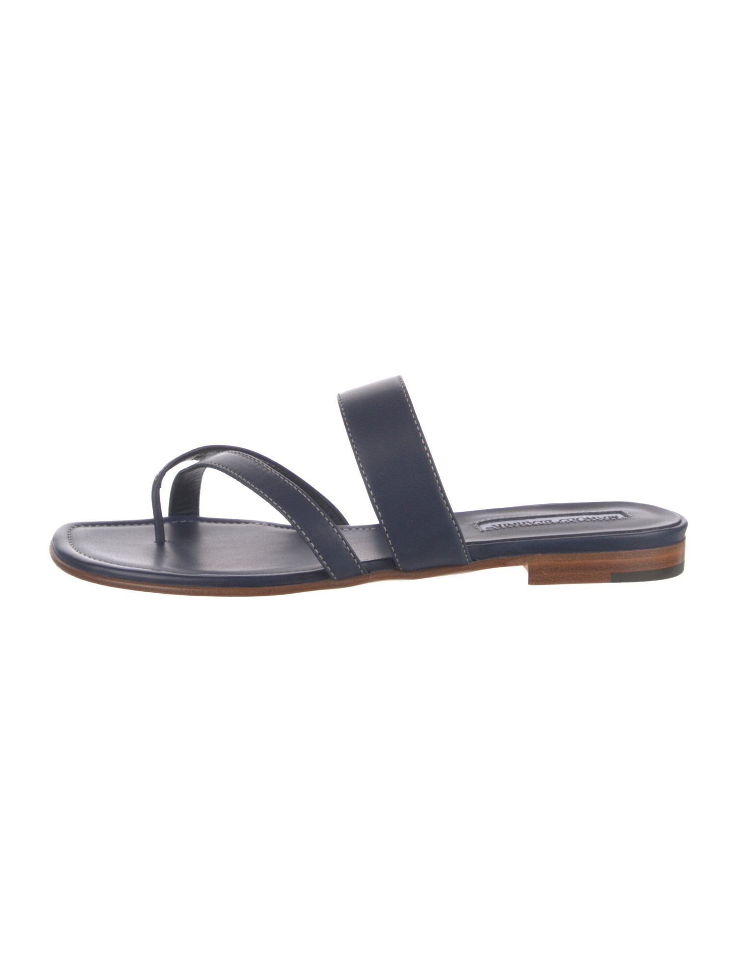 Manolo Blahnik Leather Slides