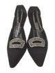 Manolo Blahnik Canvas Crystal Embellishments T-Strap Pumps