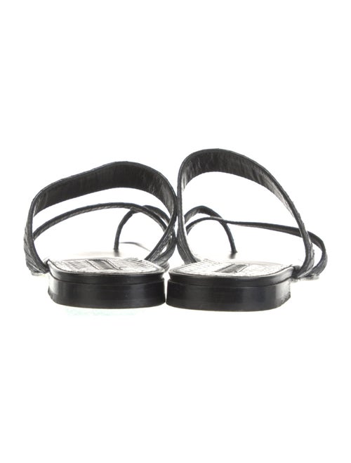 Manolo Blahnik Embossed Leather Slides