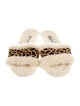 Manolo Blahnik Fur Animal Print Slides