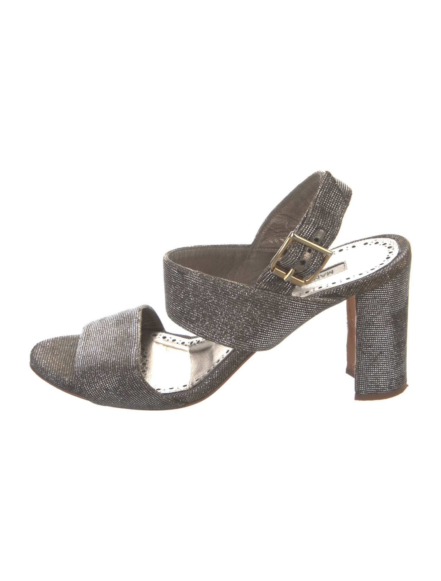 Manolo Blahnik Glitter Slingback Sandals
