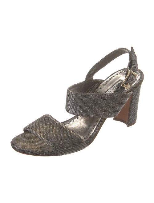 Manolo Blahnik Glitter Slingback Sandals
