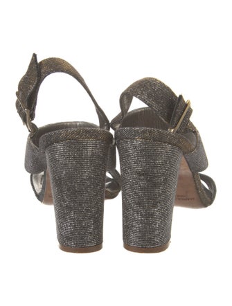 Manolo Blahnik Glitter Slingback Sandals