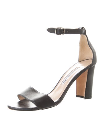 Manolo Blahnik Suede Animal Print Sandals