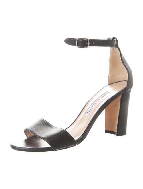 Manolo Blahnik Suede Animal Print Sandals