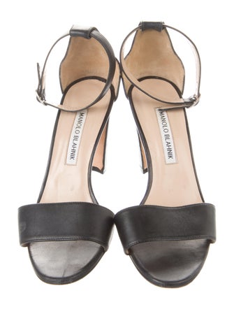 Manolo Blahnik Suede Animal Print Sandals