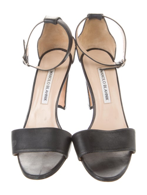 Manolo Blahnik Suede Animal Print Sandals