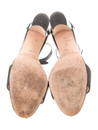 Manolo Blahnik Suede Animal Print Sandals