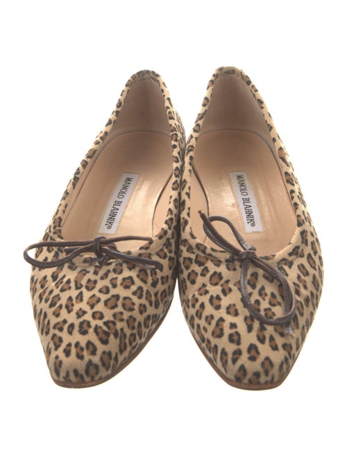 Manolo Blahnik Suede Animal Print Flats