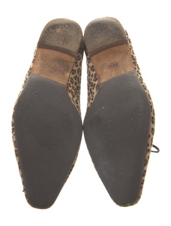 Manolo Blahnik Suede Animal Print Flats