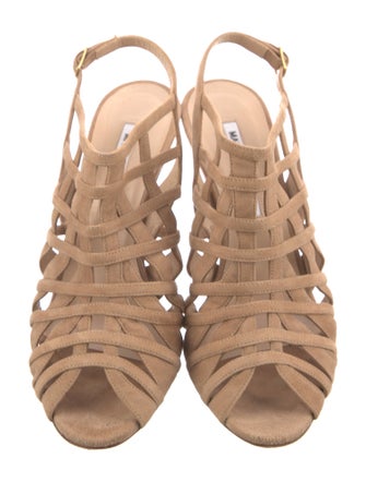 Manolo Blahnik Suede Slingback Sandals