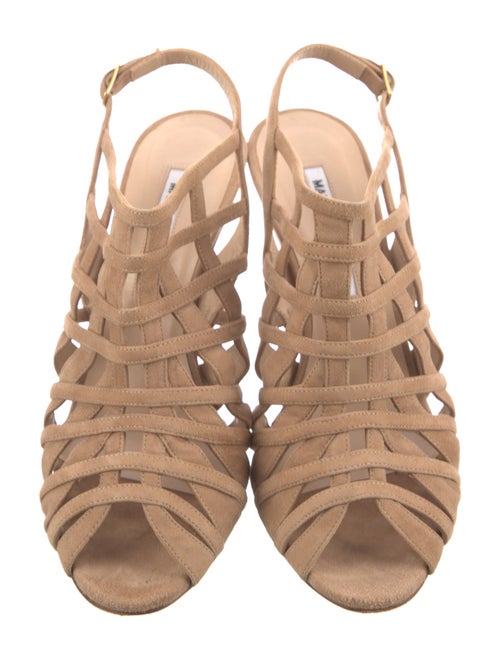 Manolo Blahnik Suede Slingback Sandals