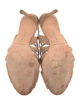 Manolo Blahnik Suede Slingback Sandals