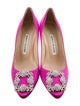 Manolo Blahnik Satin Crystal Embellishments Pumps