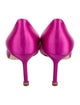 Manolo Blahnik Satin Crystal Embellishments Pumps