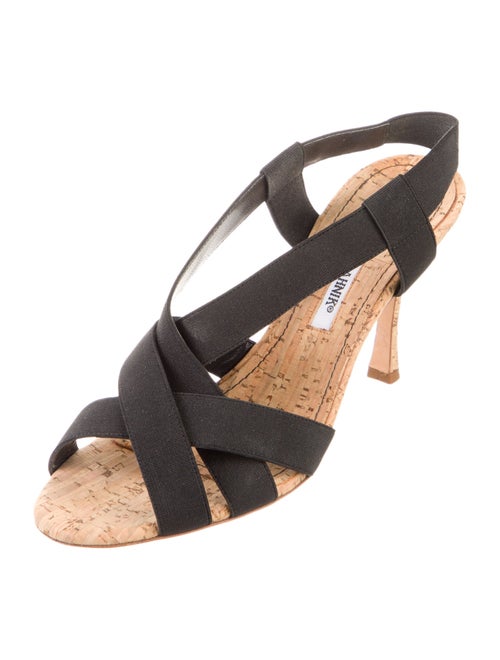 Manolo Blahnik Animal Print Slingback Sandals