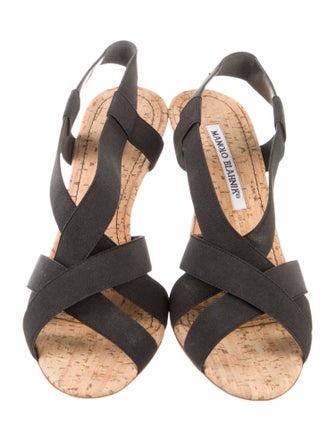 Manolo Blahnik Animal Print Slingback Sandals