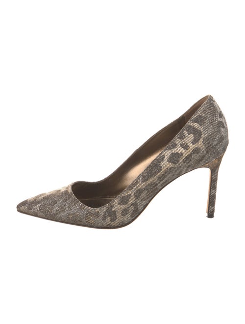 Manolo Blahnik Canvas Animal Print Pumps