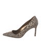 Manolo Blahnik Canvas Animal Print Pumps