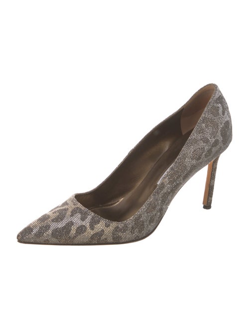 Manolo Blahnik Canvas Animal Print Pumps