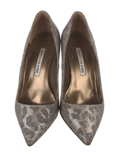 Manolo Blahnik Canvas Animal Print Pumps