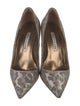 Manolo Blahnik Canvas Animal Print Pumps