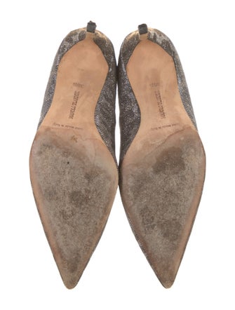 Manolo Blahnik Canvas Animal Print Pumps