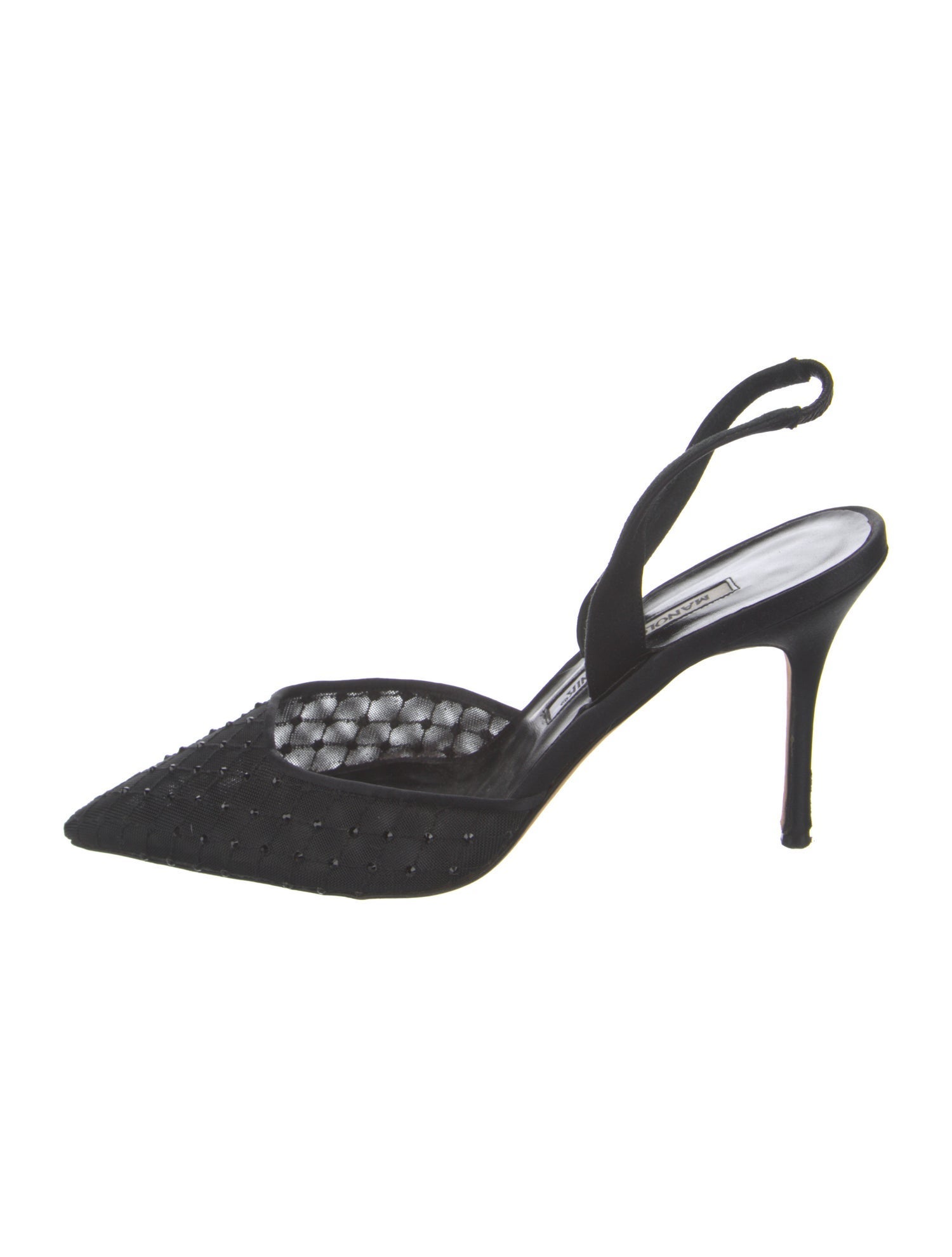 Manolo Blahnik Crystal Embellishments Slingback Pumps