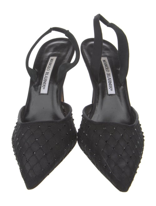 Manolo Blahnik Crystal Embellishments Slingback Pumps