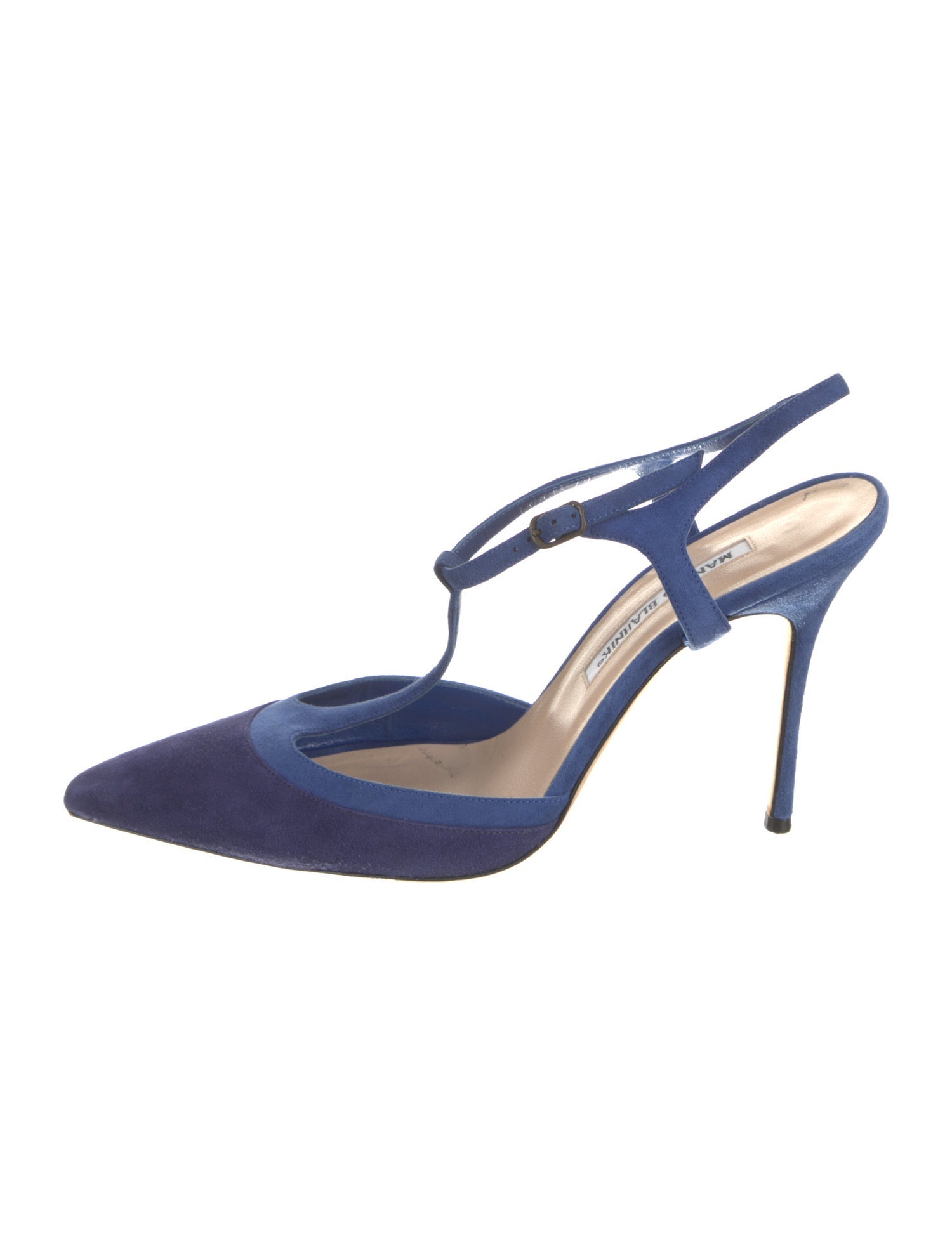 Manolo Blahnik Suede T-Strap Sandals