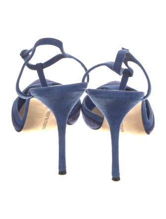 Manolo Blahnik Suede T-Strap Sandals