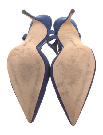 Manolo Blahnik Suede T-Strap Sandals