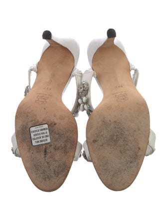 Manolo Blahnik Leather Animal Print Slides