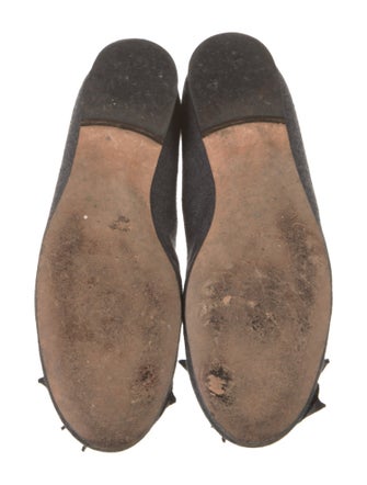 Manolo Blahnik Wool Ruffle Embellishment Flats