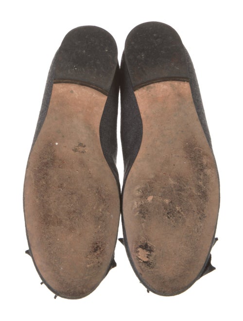 Manolo Blahnik Wool Ruffle Embellishment Flats