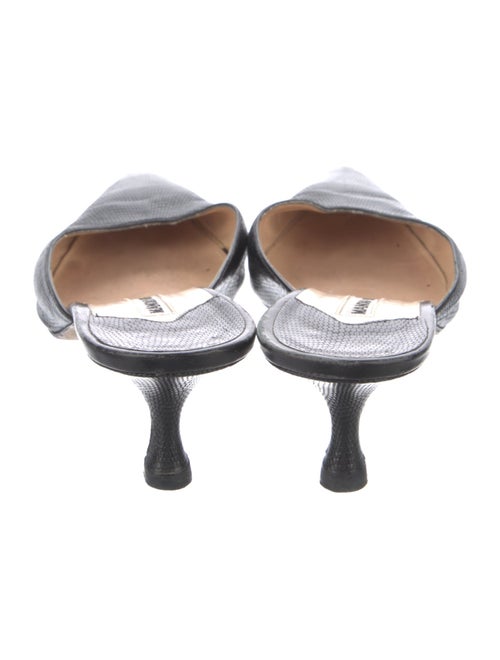 Manolo Blahnik Lizard Animal Print Mules