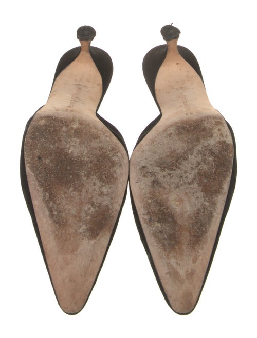 Manolo Blahnik Suede Bow Accents Mules