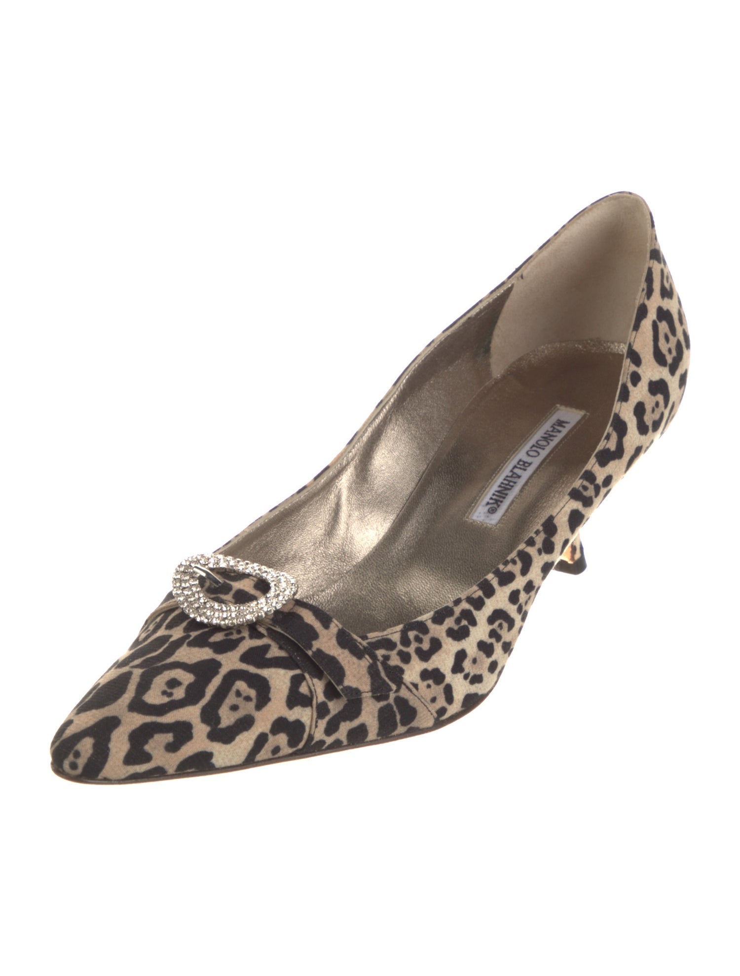 Manolo Blahnik Canvas Animal Print Pumps