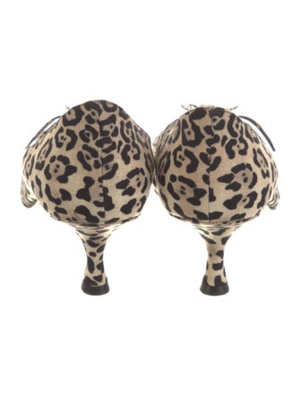 Manolo Blahnik Canvas Animal Print Pumps
