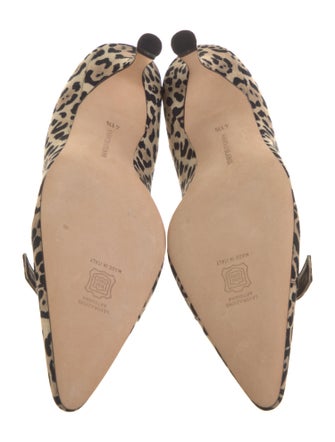 Manolo Blahnik Canvas Animal Print Pumps
