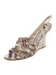 Manolo Blahnik Leather Animal Print Slingback Sandals