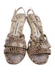 Manolo Blahnik Leather Animal Print Slingback Sandals