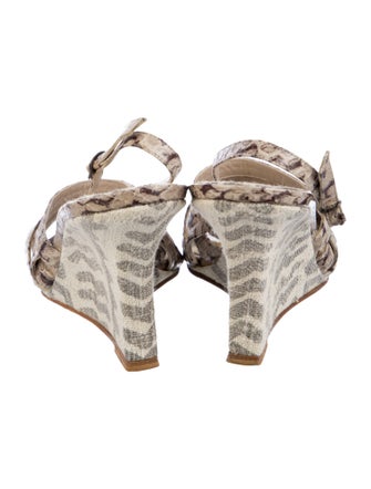 Manolo Blahnik Leather Animal Print Slingback Sandals