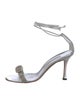 Manolo Blahnik Leather Crystal Embellishments Sandals
