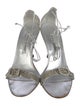 Manolo Blahnik Leather Crystal Embellishments Sandals