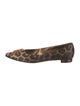 Manolo Blahnik Satin Animal Print Flats