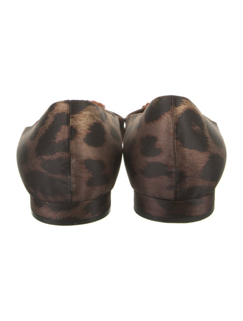 Manolo Blahnik Satin Animal Print Flats