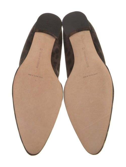 Manolo Blahnik Satin Animal Print Flats