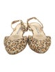 Manolo Blahnik Suede Animal Print Slingback Flats